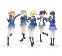 REOZIGN Minami Kotori, Takahashi Chika, Yazawa Nico Figure, 5-Piece Blue Suit Action Figure 17 cm/6.7 Inches Model Feature Desk Ornament