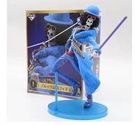 REOZIGN One Piece Figures, Luffy Zoro Nami Sanji Tony Chopper Usopp Franky Brook Figurines Statue 20th Birthday One Piece Anime Blue Color PVC Action Figure Model (Brook)
