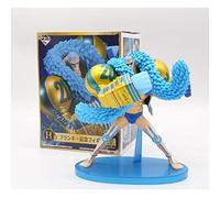 REOZIGN One Piece Figures, Luffy Zoro Nami Sanji Tony Chopper Usopp Franky Brook Figurines Statue 20th Birthday One Piece Anime Blue Colour PVC Action Figure Model (Franky)