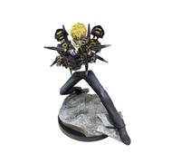 REOZIGN Saitama, Figure Genos, Fighting Making A Fist Anime Figures 25 cm/9.8 Inches PVC Characters Cosplay Artisan Souvenirs for Anime Fans Gifts (B)