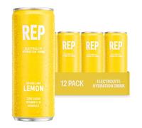 REP Hydration Drink with Electrolytes & Vitamins | Zero Sugar | Vitamin C, D, B12, Sodium, Potassium, Magnesium & Zinc | Low Calorie | Caffeine Free | 12 x 330ml Cans (Lemon)