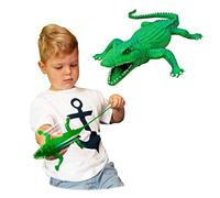 Rep Pals - Stretchy Crocodile Toy by Deluxebase. Animal Shaped Squishy Sensory Fidget Toys, Stress Relief Squeeze Figure, Soft Flexible Rubber, Fun Fantasy Gift for Kids