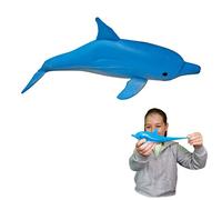 Rep Pals - Stretchy Dolphin Toy by Deluxebase. Animal Shaped Squishy Sensory Fidget Toys, Stress Relief Squeeze Figure, Soft Flexible Rubber, Fun Fantasy Gift for Kids