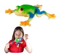 Rep Pals - Stretchy Red Eyed Tree Frog Toy by Deluxebase. Animal Shaped Squishy Sensory Fidget Toys, Stress Relief Squeeze Figure, Soft Flexible Rubber, Fun Fantasy Gift for Kids