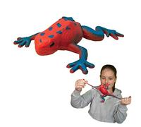 Rep Pals - Stretchy Strawberry Frog Toy by Deluxebase. Animal Shaped Squishy Sensory Fidget Toys, Stress Relief Squeeze Figure, Soft Flexible Rubber, Fun Fantasy Gift for Kids