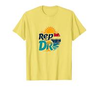 Rep The DR: Tropical Paradise Beach Lover Vacation T-Shirt, Men, Lemon, M