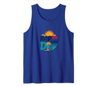 Rep The DR: Tropical Paradise Beach Lover Vacation Tank Top, Men, Royal Blue, XL