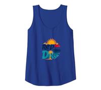Rep The DR: Tropical Paradise Beach Lover Vacation Tank Top, Women, Royal Blue, XL
