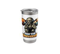 Rep The Universe Funny Alien Workout Meme Stainless Steel Insulated Tumbler