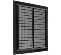 Repa Market 10'' x 10'' Inch / 250 x 250 mm Black Plastic Return Air Vent Cover - Rectangular Soffit Vent - Exhaust Ventilation Louver - Air Inlet Grille Cover - Built-in Screen Mesh - HVAC Vent Duct