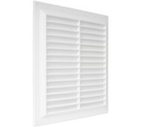 Repa Market 10'' x 10'' Inch / 250 x 250 mm (Outer) Plastic Vent Cover - White Square Soffit Vent - Exhaust Ventilation Louver - Air Inlet Grille Cover - Built-in Screen Mesh - HVAC Vent Duct Cover
