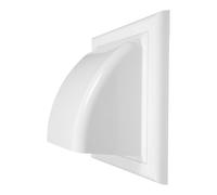 Repa Market 100 mm White Tumble Dryer Vent Cover with Backdraft Damper - ABS Exhaust Air Vent Covers Exterior with Rain Hood and Non-Return Valve for Duct/Surface Mount - Air Vent Covers for Walls