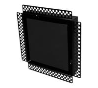 Repa Market 100mm Vent Cover - Black Flush-Mount Wall, Ceiling Exhaust Vent Diffuser - Paintable Galvanised Steel Ventilation Grill with 20 x 20 cm Plaster-in Hidden Frame - Air Vent Cover for HVAC