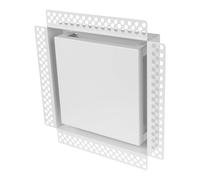Repa Market 100mm Vent Cover - White Flush-Mount Wall, Ceiling Exhaust Vent Diffuser - Paintable Galvanised Steel Ventilation Grill with 20 x 20 cm Plaster-in Hidden Frame - Air Vent Cover for HVAC