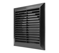 Repa Market 150 mm Tumble Dryer Vent Cover - Black Plastic Wall Vent Cover with Mesh and Louvers - Durable External/Internal Exhaust Grille for Bathroom, Kitchen, Garage - Air Vent Covers for Walls