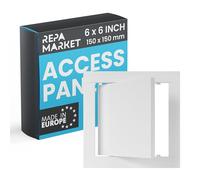 Repa Market 150 x 150 mm White Plastic Inspection Hatch - Plasterboard Access Panel for Walls & Ceilings, Bath Panel & Fuse Box Cover Cabinet, Access Hatch, Wall access panel for Plumbing & Electrical