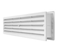 Repa Market 18" x 4" Inch / 450 x 92 mm White Plastic Vent Cover - Durable Two-Sided Air Grille for Doors and Furniture - Quick Install Indoor Use for Bathroom, Kitchen, Garage - Quiet Airflow Panel