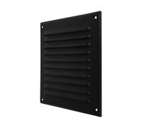 Repa Market 195 x 195 mm Black Wall Vent Cover with Screen Mesh - Indoor, Outdoor Soffit Vents - External Vent Cover - Ventilation Grilles, Metal Air Vent Covers for Walls, HVAC, Tumble Dryer Vent