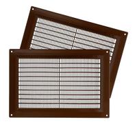 Repa Market 2-Pack 10'' x 7'' Inch / 250 x 170 mm Plastic Brown Return Air Vent Cover - Duct Cover - Air Vent Louver - Protective Screen Mesh - HVAC Ducting Intake, Exhaust Ventilation