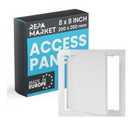 Repa Market 200 x 200 mm White Plastic Inspection Hatch - Plasterboard Access Panel for Walls & Ceilings, Bath Panel & Fuse Box Cover Cabinet, Access Hatch, Wall access panel for Plumbing & Electrical