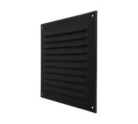 Repa Market 250 x 250 mm Black Wall Vent Cover with Screen Mesh - Indoor, Outdoor Soffit Vents - External Vent Cover - Ventilation Grilles, Metal Air Vent Covers for Walls, HVAC, Tumble Dryer Vent