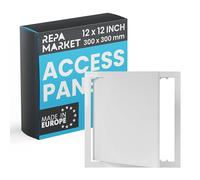 Repa Market 300 x 300 mm White Plastic Inspection Hatch - Plasterboard Access Panel for Walls & Ceilings, Bath Panel & Fuse Box Cover Cabinet, Access Hatch, Wall access panel for Plumbing & Electrical