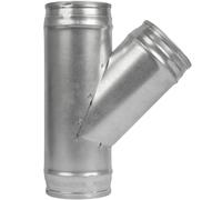 Repa Market 4 to 4 Inch (100 mm) WYE Shape 45° Duct Splitter, Galvanized Steel 3-Way Vent Connector for Exhaust Fan and Dryer, Round Metal Ventilation Pipe Joint for Indoor and Outdoor HVAC Systems