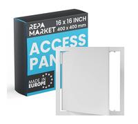 Repa Market 400 x 400 mm White Plastic Inspection Hatch - Plasterboard Access Panel for Walls & Ceilings, Bath Panel & Fuse Box Cover Cabinet, Access Hatch, Wall access panel for Plumbing & Electrical