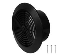 Repa Market 5 Inch / 125 mm Black Plastic Round Air Vent Cover with Guard Mesh - Ceiling Vent Cover - HVAC Indoor Outdoor Intake/Exhaust Vent Duct Cover - Air Conditioning Soffit Ventilation Grilles