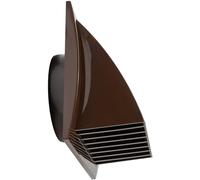 Repa Market 5 Inch (125 mm) Exhaust Hood Vent with Rain Cover & Backdraft Damper/Brown ABS Plastic Wall Duct Cap/Exterior Dryer Vent Outlet/Weatherproof Protective Grill/HVAC Exhaust Cover