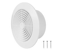 Repa Market 5 Inch / 125 mm White Plastic Round Air Vent Cover with Guard Mesh - Ceiling Vent Cover - HVAC Indoor Outdoor Intake/Exhaust Vent Duct Cover - Air Conditioning Soffit Ventilation Grilles