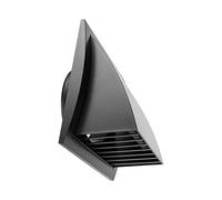 Repa Market 5 Inch / 125mm Anthracite Exhaust Hood Vent with Rain Cover & Backdraft Damper - ABS Plastic Wall Air Vent Cover - Exterior Outlet Grille, Indoor, Outdoor, HVAC Dryer Extractor Ventilation