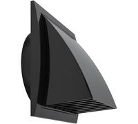 Repa Market 6 Inch (150 mm) Black Exhaust Hood Vent with Rain Cover & Backdraft Damper/ABS Plastic Wall Duct Cap/Exterior Dryer Vent Outlet/Weatherproof Protective Grill/HVAC Exhaust Cover