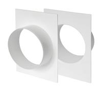 Repa Market 6 Inch / 150 mm - Pack of 2 - Duct Connector Flange - Plastic Straight Pipe Wall Plate for Heating Cooling Ventilation - Plumbing, Air Exhaust, Inlet Fitting - Pipe, Dryer Hose Adapter