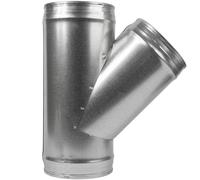 Repa Market 6 to 6 Inch (150 mm) WYE Shape 45° Duct Splitter, Galvanized Steel 3-Way Vent Connector for Exhaust Fan and Dryer, Round Metal Ventilation Pipe Joint for Indoor and Outdoor HVAC Systems