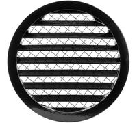 Repa Market 8" Inch / 200mm Black Vent Cover - Aluminum - Industrial Round Air Vent Louver - Metal Soffit Vent with Screen - Mesh - Round Vent Grille for House Or Garage Wall