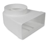 Repa Market 90° Degree 220 x 90 mm to 150 mm Bend - Rectangular Flat Duct Connector for Round Pipe Connection - Air Conditioning, Ventilation, Heating, Cooling Ducting Adapter