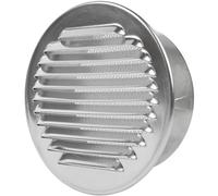 Repa Market Aluminium Round Air Vent Covers for Walls 5" Inch / 125 mm - Extractor Fan Vent Cover - Louvered External Vent Cover with Rubber Seal and Mesh Screen - Metal Internal Ventilation Grill