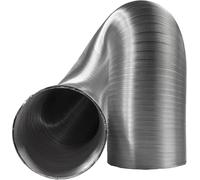 Repa Market Aluminum Flexible Airflow Tube - Ø150 mm / 6" - 1.97ft - Up to 3m / 9.84ft - Silver - Heating, Cooling & AC Ventilation - Temperature Resistance: -30 to 250°C