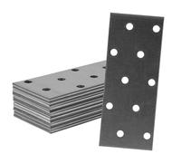 Repa Market Flat Metal Brackets Mending Plates - 100 x 40 mm / Pack of 12 - Heavy Duty Steel Plate Brackets - Metal Joining Plates for Wood - Home Improvement Flat Wall Joining Plates (4" x 1.50")