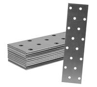 Repa Market Flat Metal Brackets Mending Plates - 160 x 40 mm / Pack of 12 - Heavy Duty Steel Plate Brackets - Metal Joining Plates for Wood - Home Improvement Flat Wall Joining Plates (6" x 1.50")