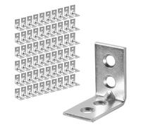 Repa Market Stainless Steel L Brackets - Corner Brackets for Wood - 25 x 25 mm - Pack of 60 - Heavy Duty Angle Bracket for Wall Shelf, Wood Furniture, Cabinet - 90 Degree Support Corner (1" x 1")