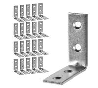 Repa Market Stainless Steel L Brackets - Corner Brackets for Wood - 30 x 30 mm - Pack of 20 - Heavy Duty Angle Bracket for Wall Shelf, Wood Furniture, Cabinet - 90 Degree Support Corner (1.20 x 1.20)