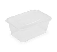 Repackbiz TAKEAWAY FOOD CONTAINERS WITH LIDS MULTIPURPOSE REUSABLE CLEAR PLASTIC BPA FREE(50,1000ml)