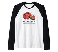 Repair Crew Keeping Stuff Alive Right to Repair Raglan Baseball Tee