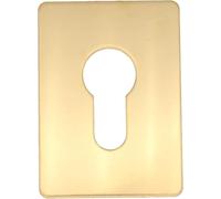 Repair Escutcheon Key Hole Cover Plate Euro Profile Self Adhesive Fix Polished Brass 65 x 47mm - Pack of 160