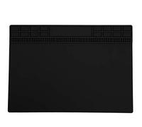 Repair Mat, Screw Storage Table Mat 350x250x4mm Pad Computer Phone Silicone Heat Resistant for Desk for Desk Maintenance for Screw Storage for Solder Station(Black)