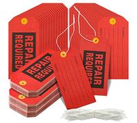 Repair Required Tags, 2.4 x 4.7 in Red Tags with Wire, Red Tags for Equipment with Cotton String, Mechanic Maintenance Paper Label Tags Bulk with 8 Inch Wire and Lines Attached (200 Pcs)