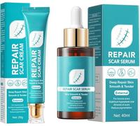 Repair Scar Cream & Serum for Men and Women,Skin Scar Removal Repair,Skin Smoothing Firming and Fading,Advanced Scar Gel Away Gel,Deep Repair Skin Smooth Tender External (Cream+Serum)