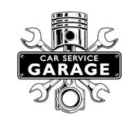 Repair Shop Wall Stickers Car Service Garage Words Sign Wrench Crossed Engine Removable Home Decoration Vinyl Wall Decals Small - 28x28cm